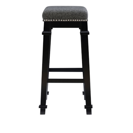 Backless Tweed Bar Stool