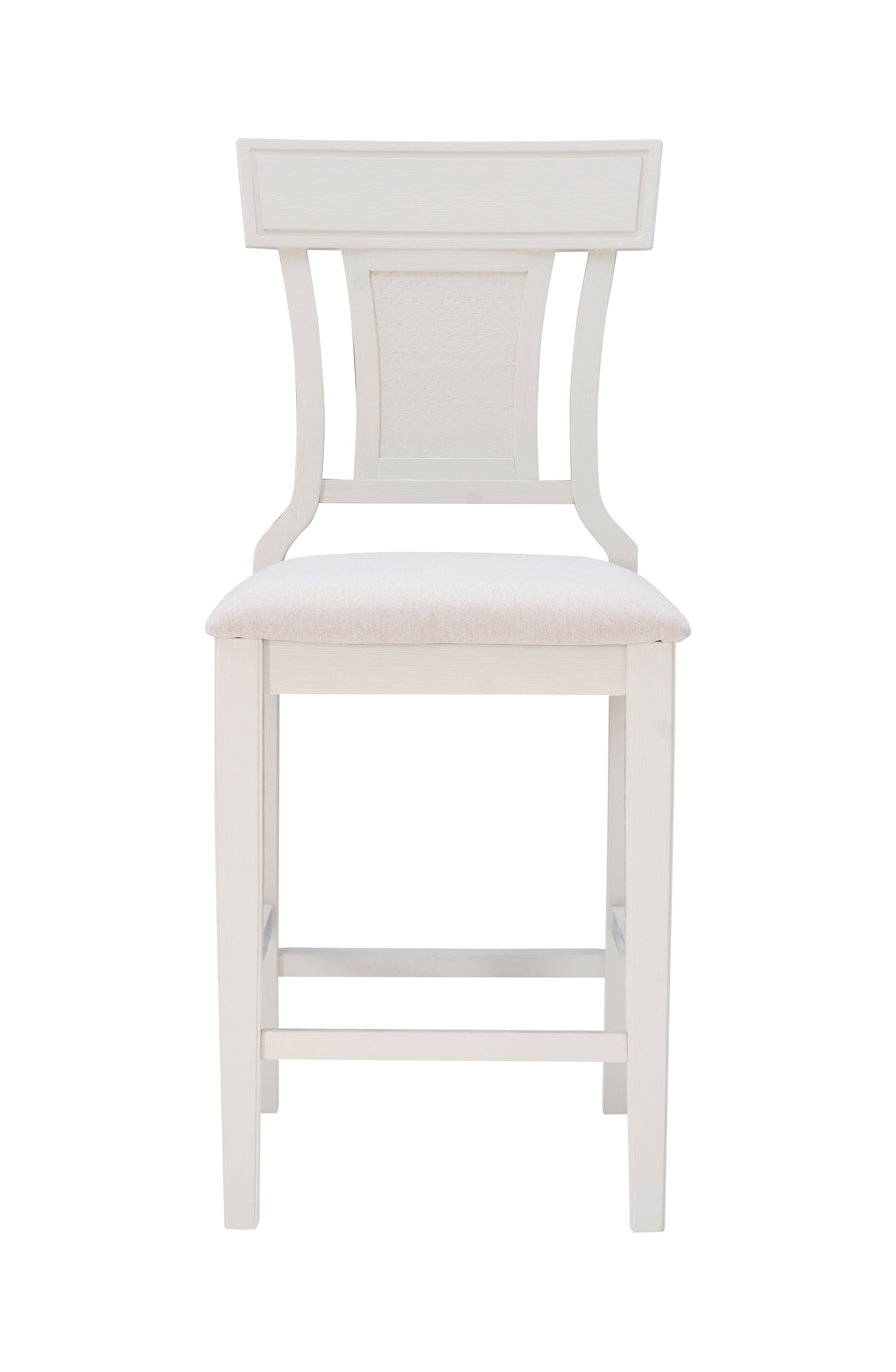 White Upholstered Counter Stool
