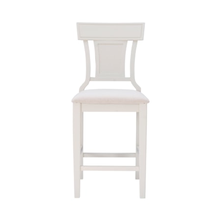 White Upholstered Counter Stool