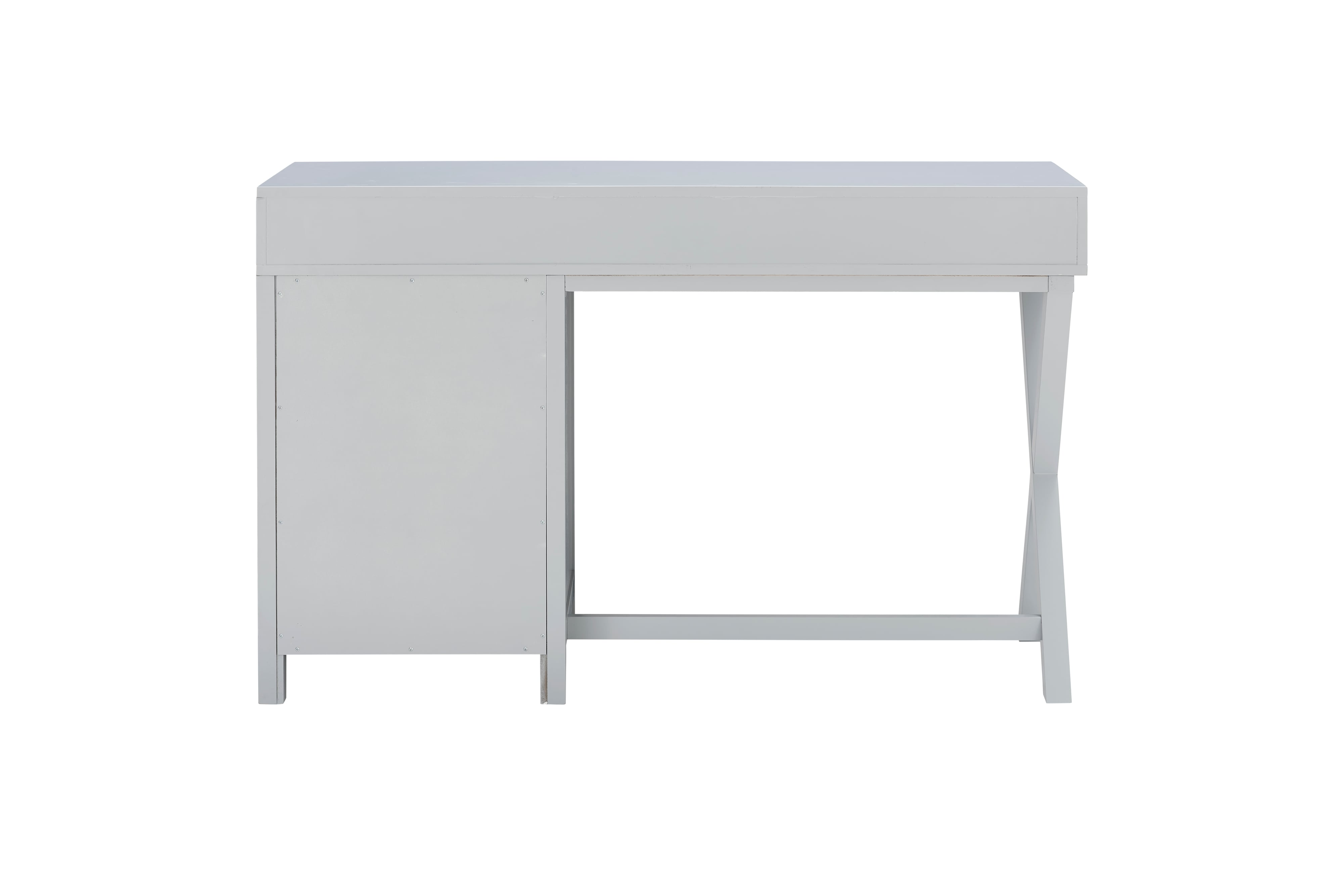 Gray 4-Drawer Side Storage Desk