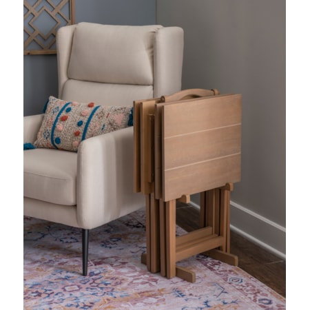 Gray Acacia Tray Set