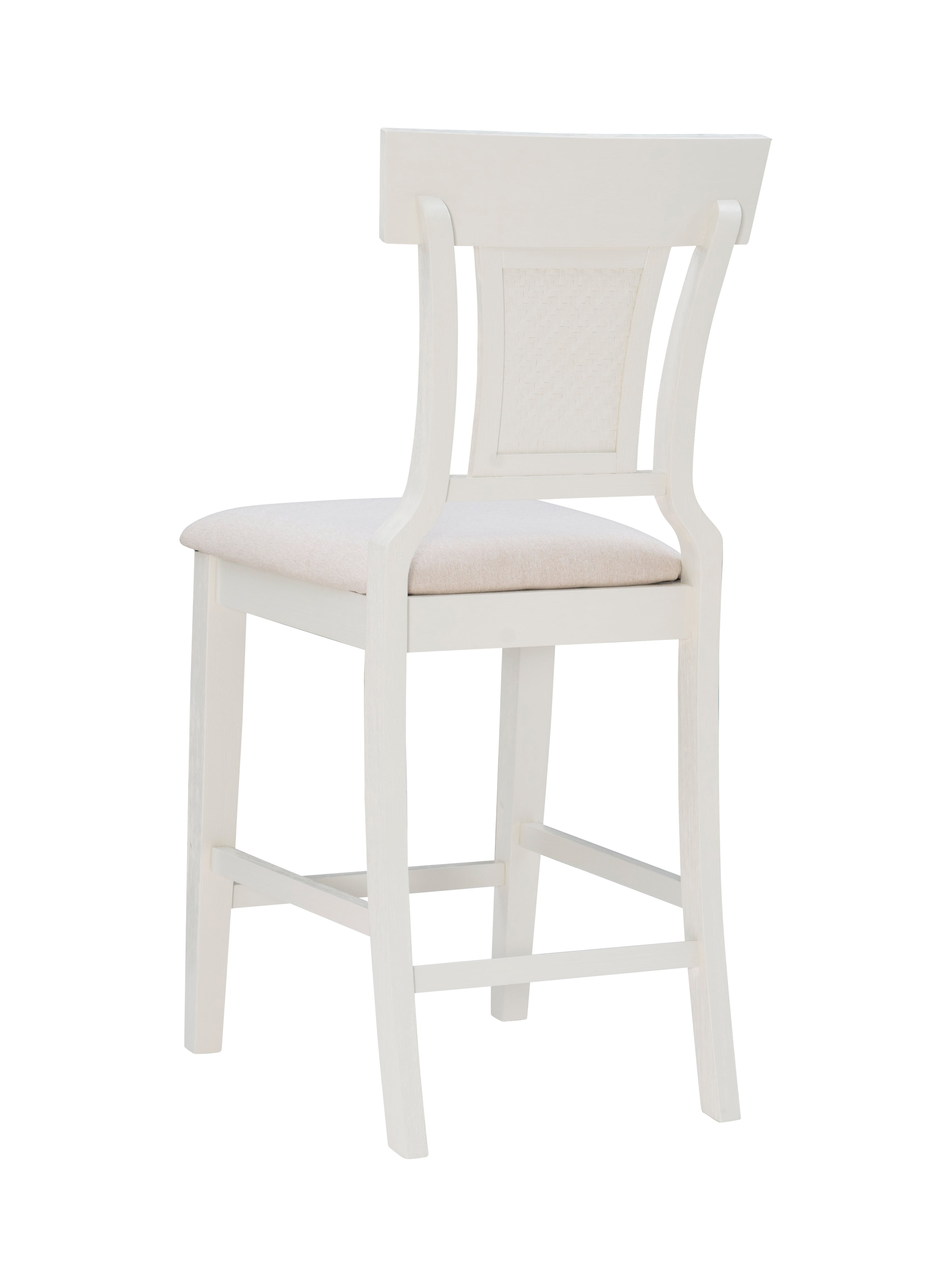White Upholstered Counter Stool