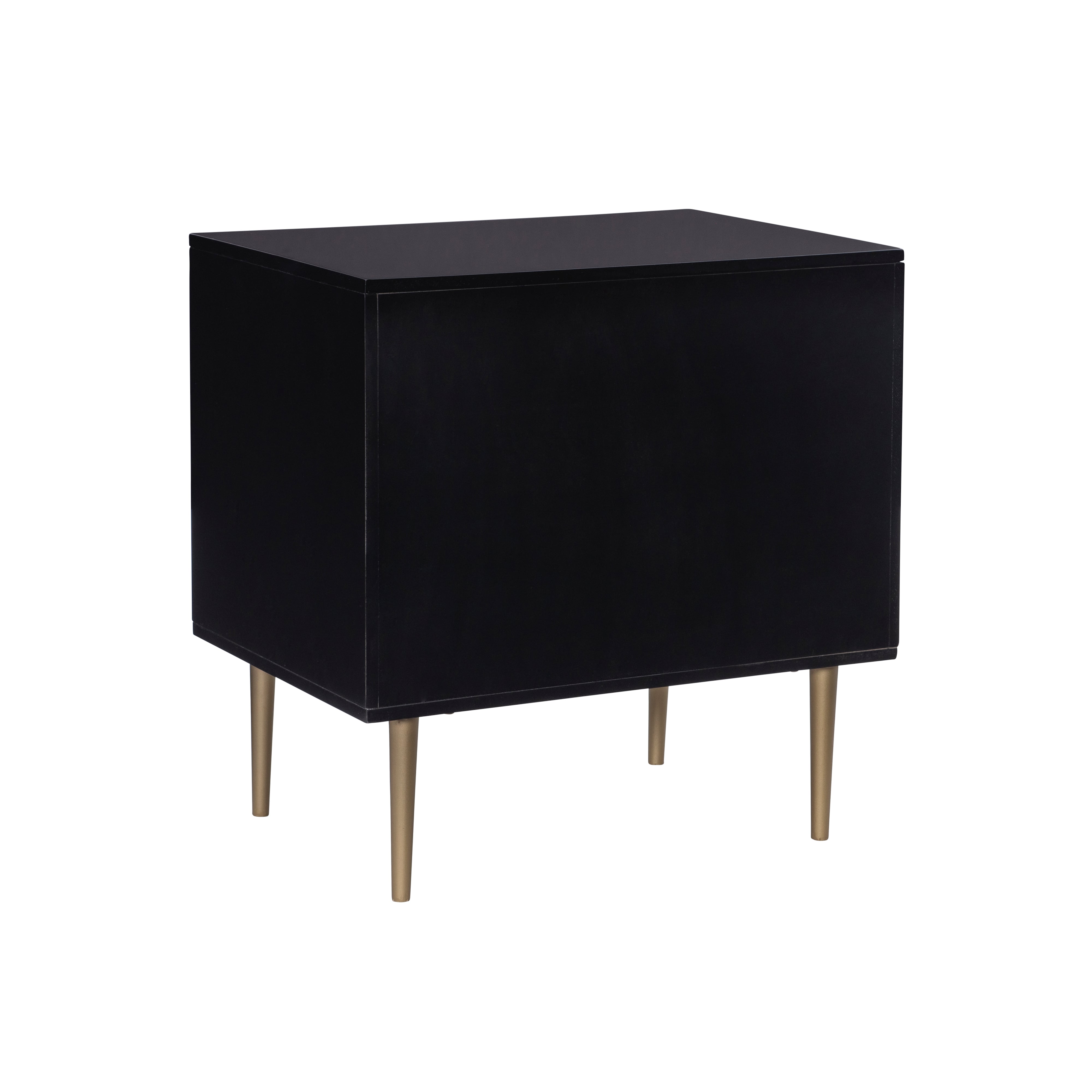 Linon GLORIA Gwyneth Glam Black 2 Drawer Night Stand