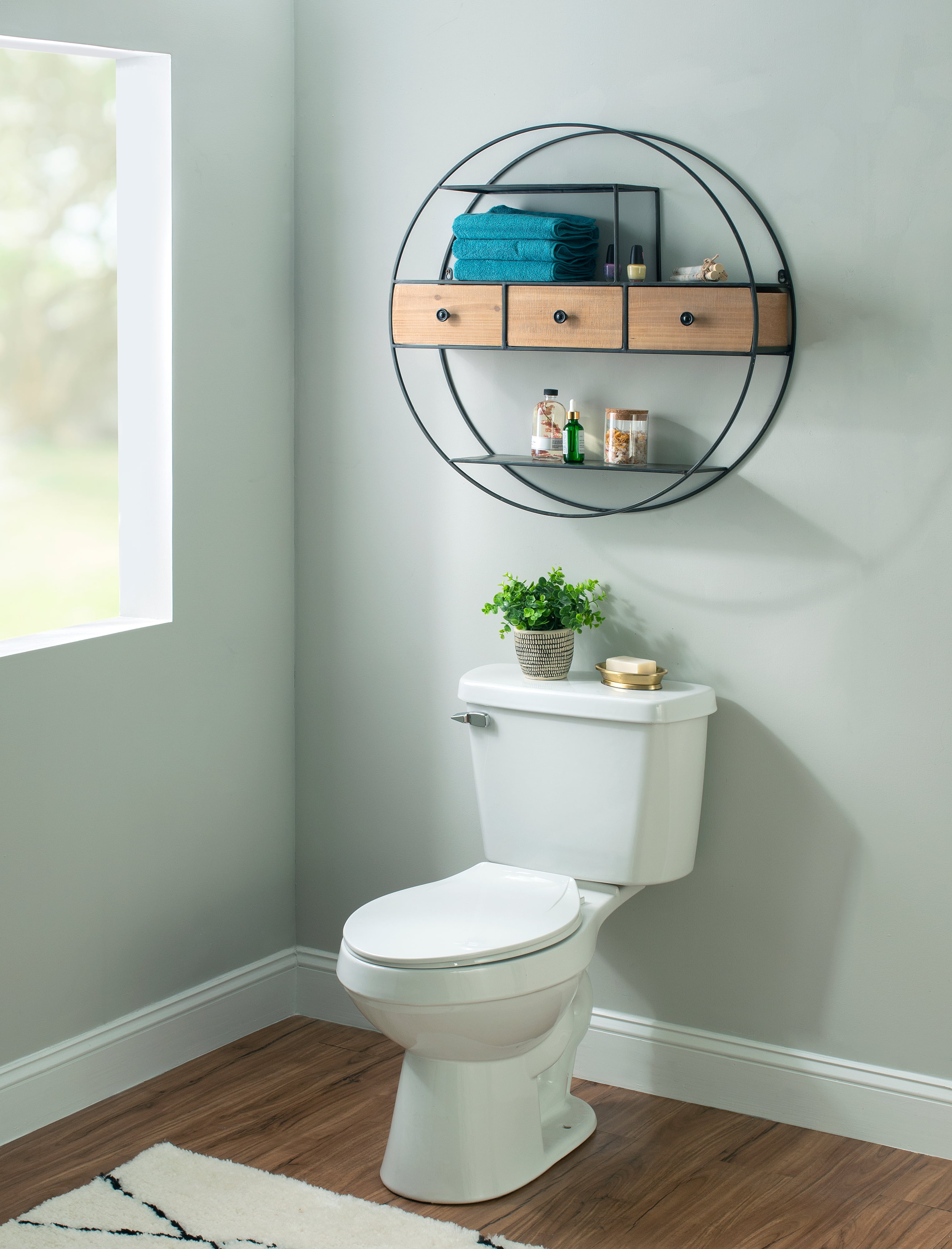 Wall Shelf with Drawers