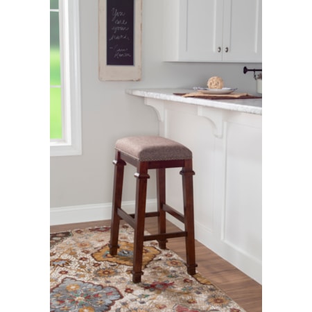 Backless Tweed Bar Stool