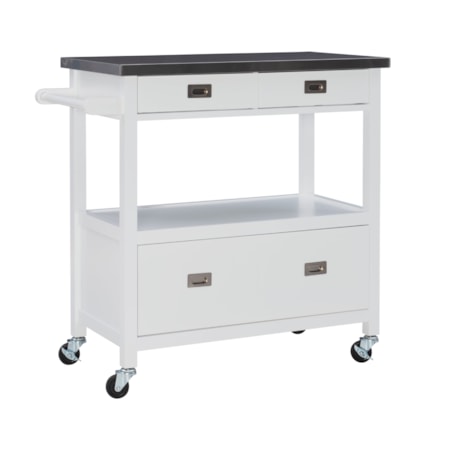 White Mobile Kitchen Cart