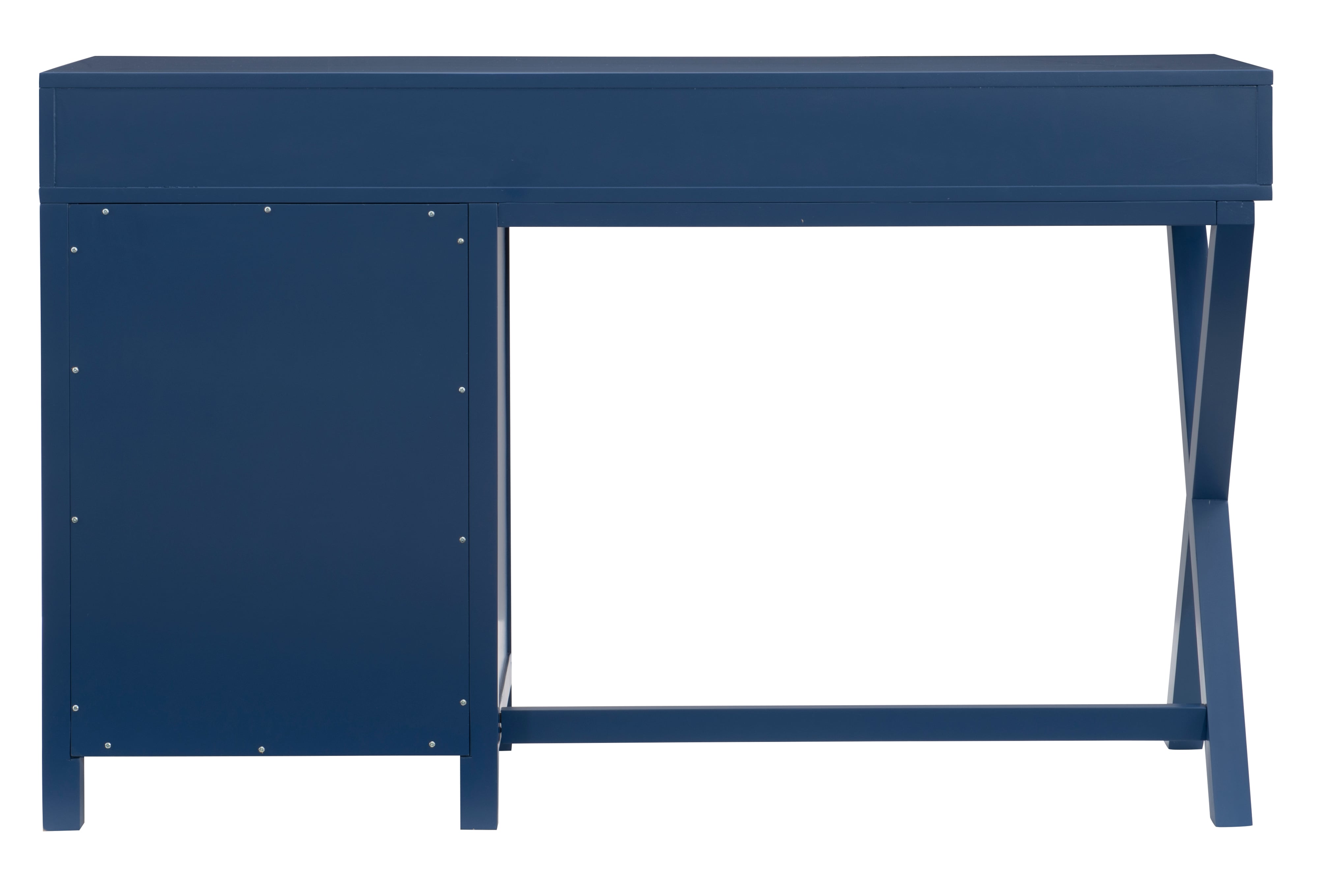 Navy Blue 4-Drawer Side Storage Desk