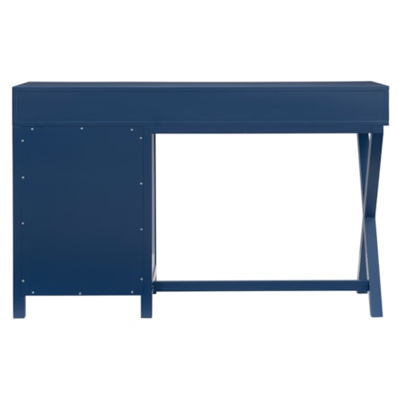 Navy Blue 4-Drawer Side Storage Desk