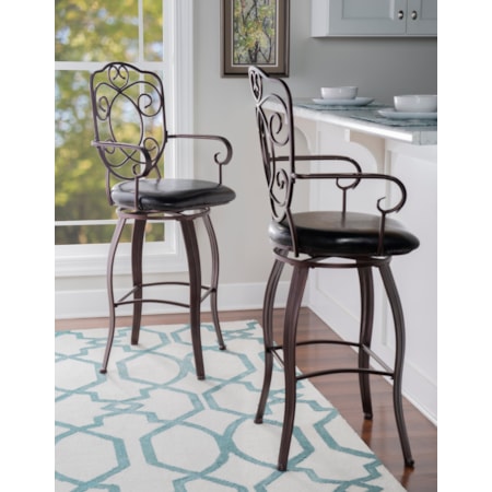 30&quot; Crest Back Swivel Counter Stool