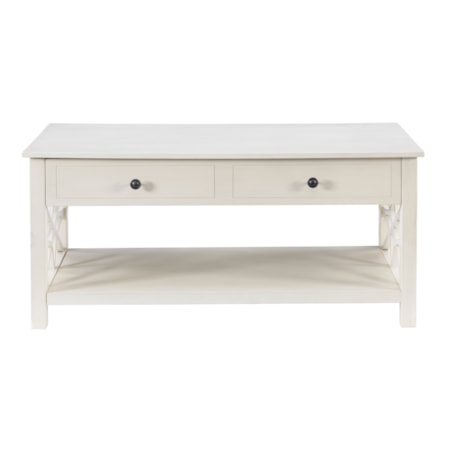 White Lift-Top Coffee Table with Storage