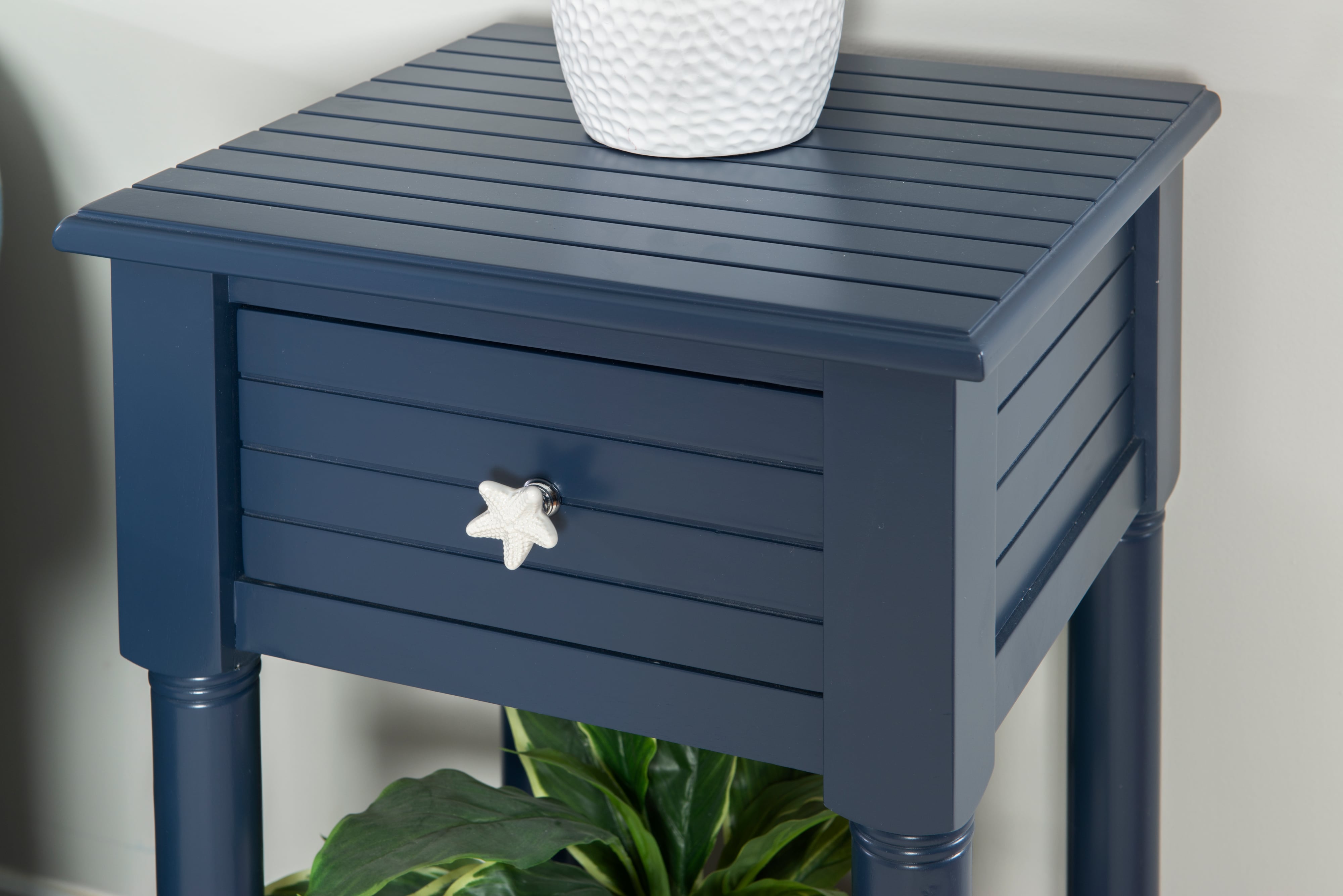Navy Blue End Table with Storage