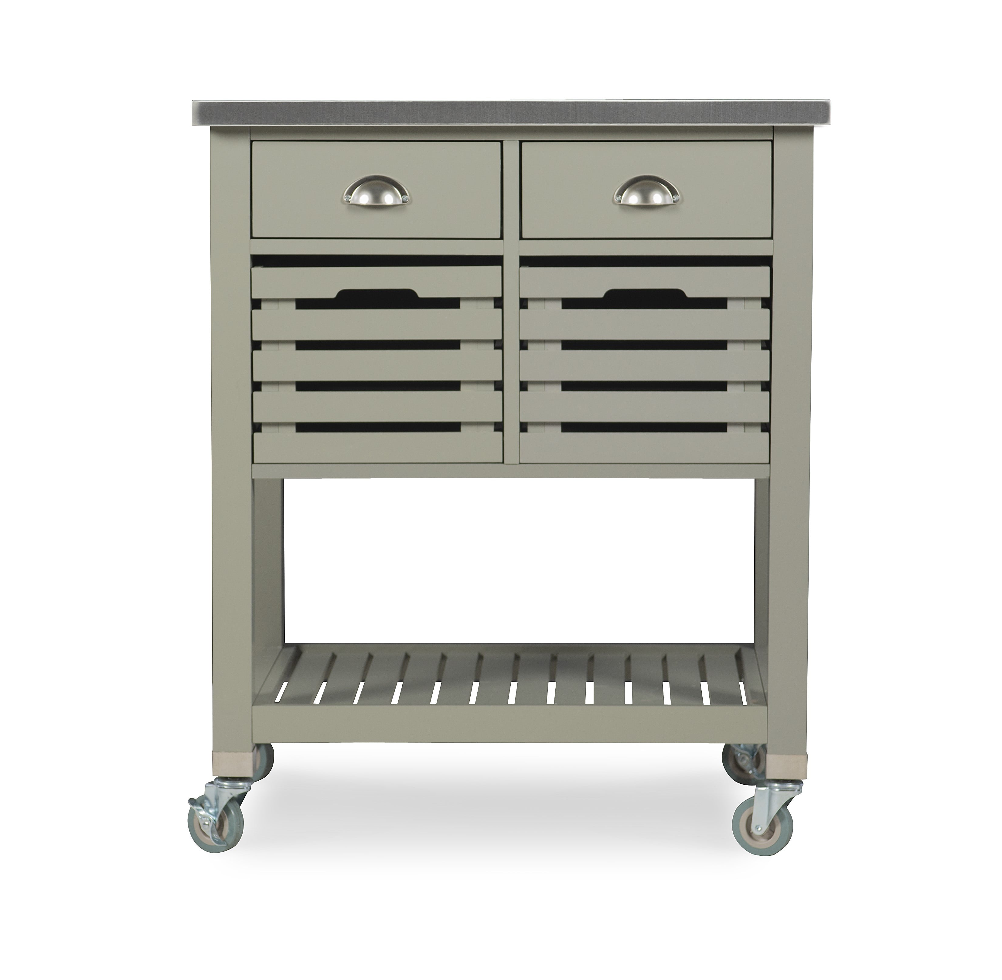 Grey Wood Kitchen Cart