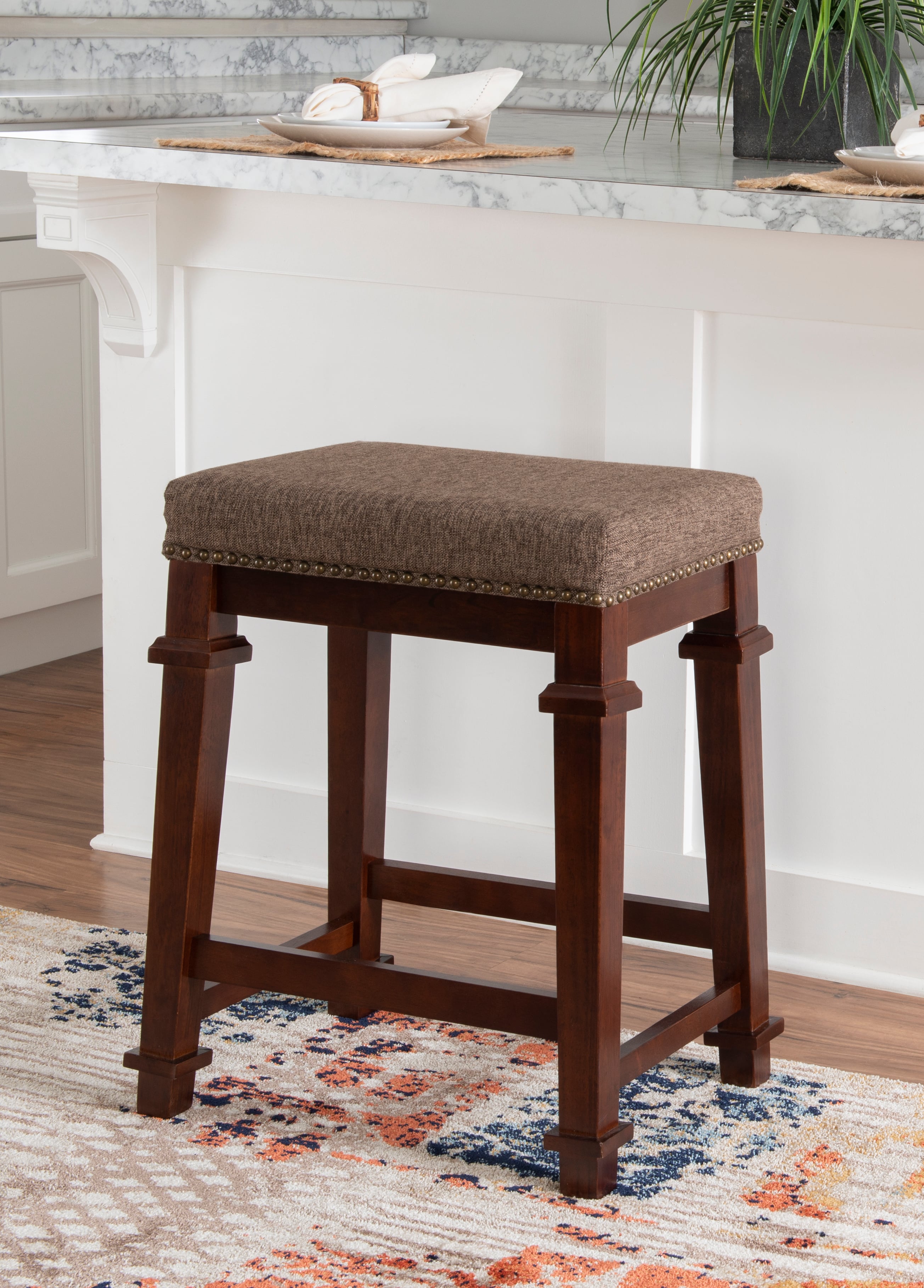 Backless Tweed Counter Stool