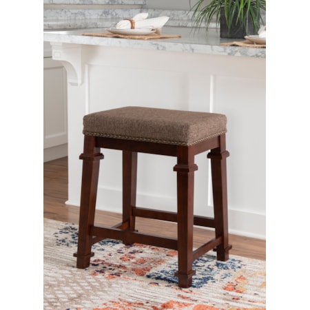 Backless Tweed Counter Stool