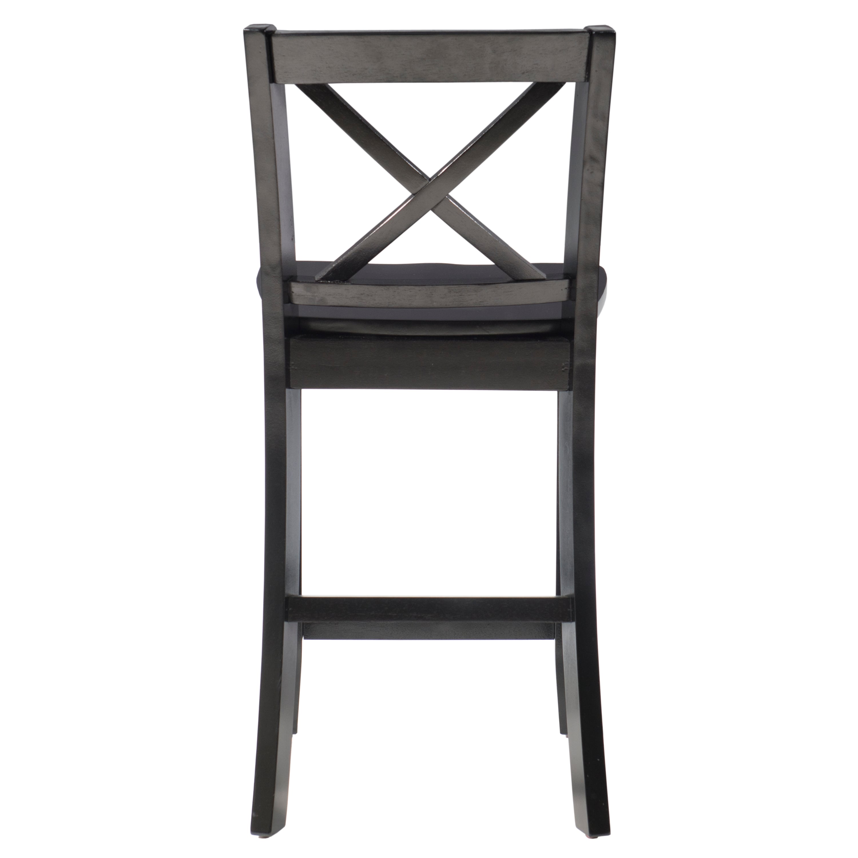 Linon Linon Black X-Back Counter Stool