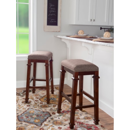 Backless Tweed Bar Stool