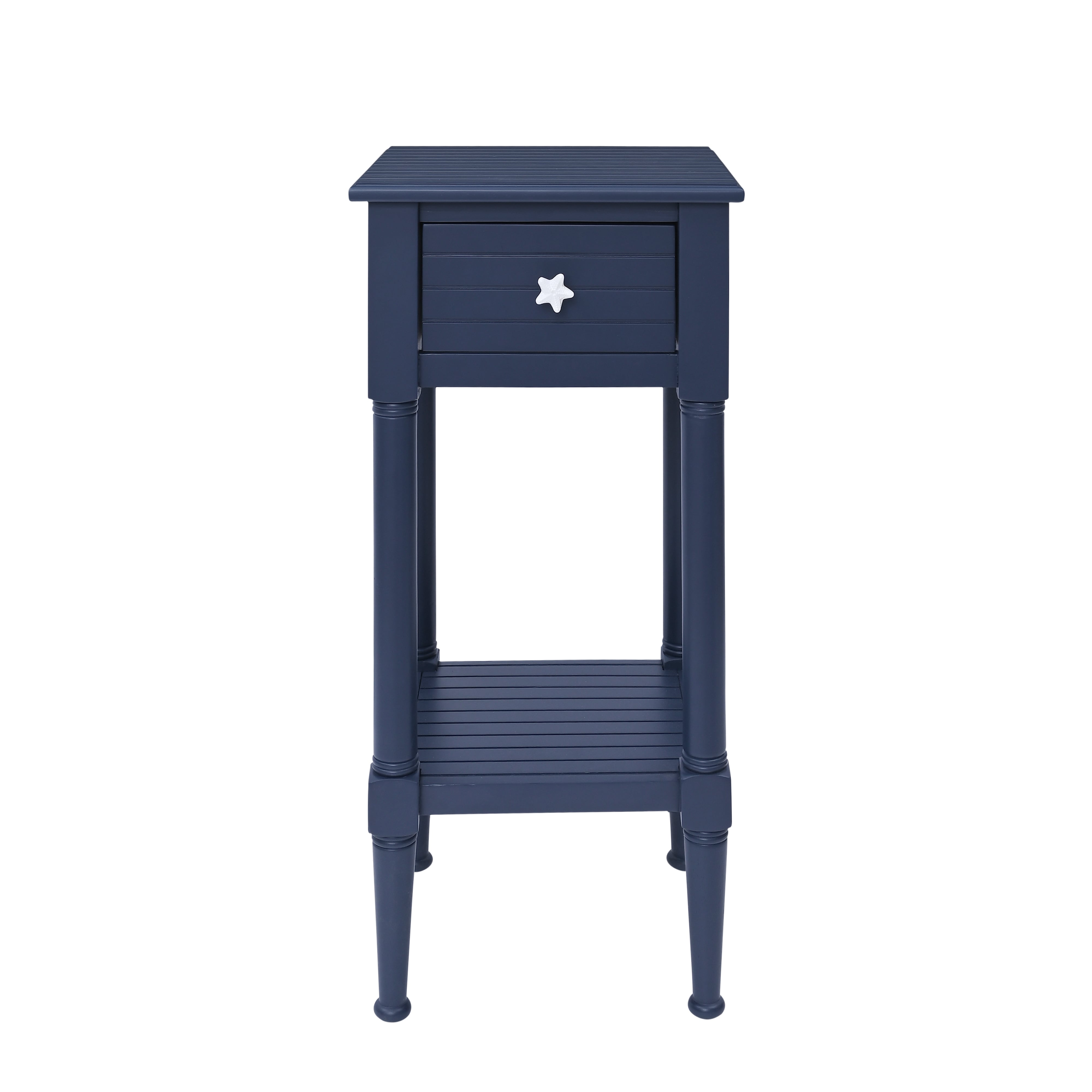 Navy Blue End Table with Storage