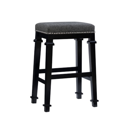 Backless Tweed Bar Stool