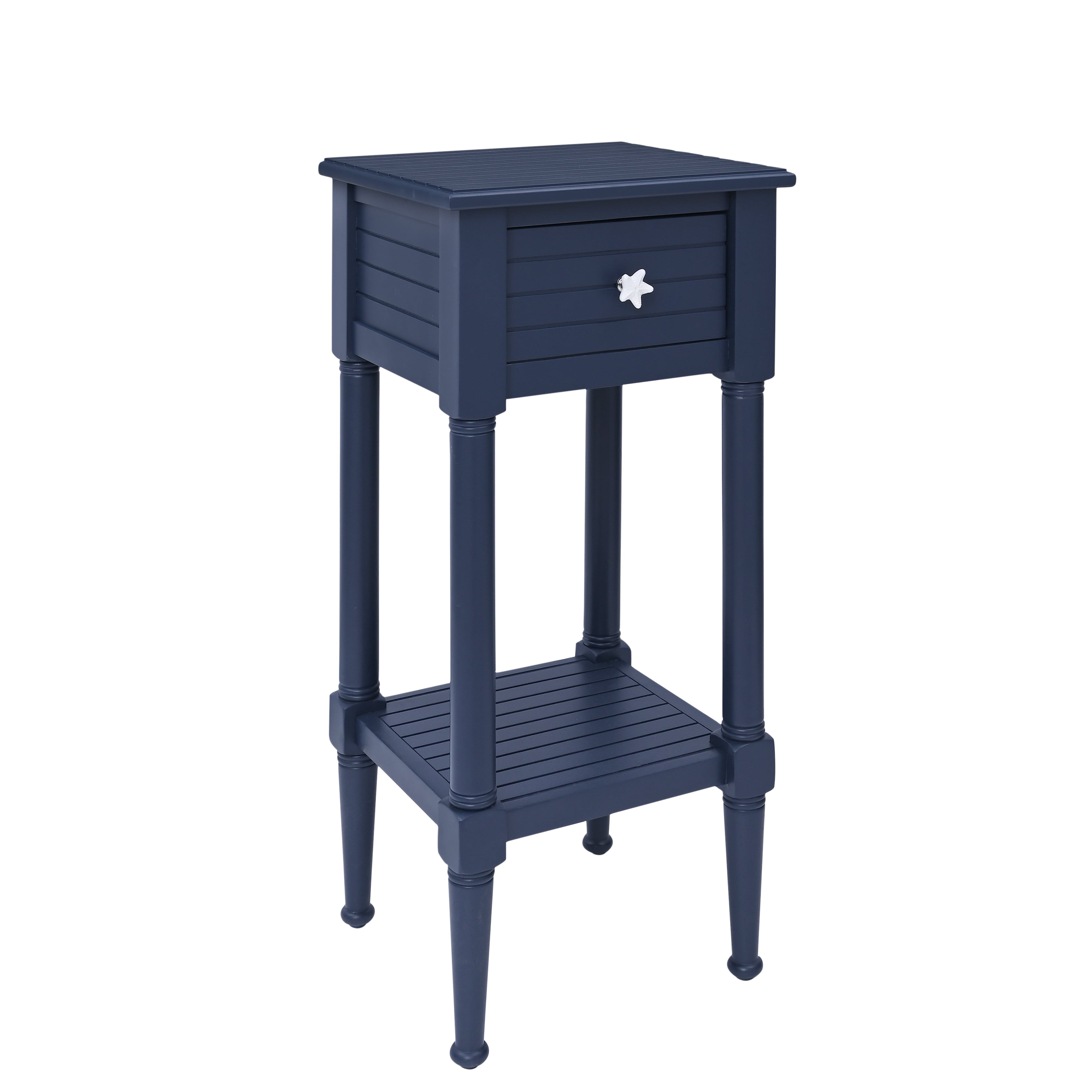 Navy Blue End Table with Storage