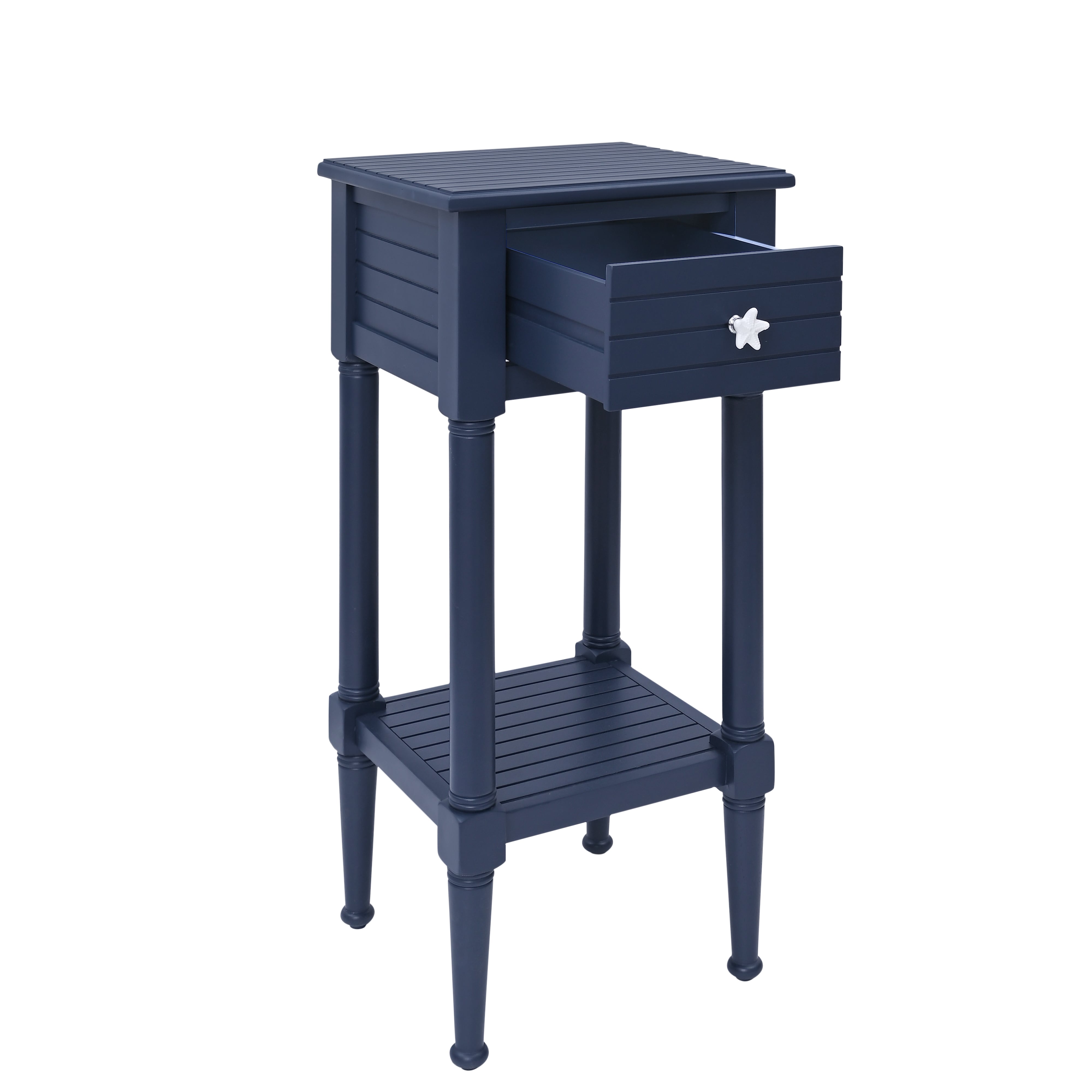 Navy Blue End Table with Storage