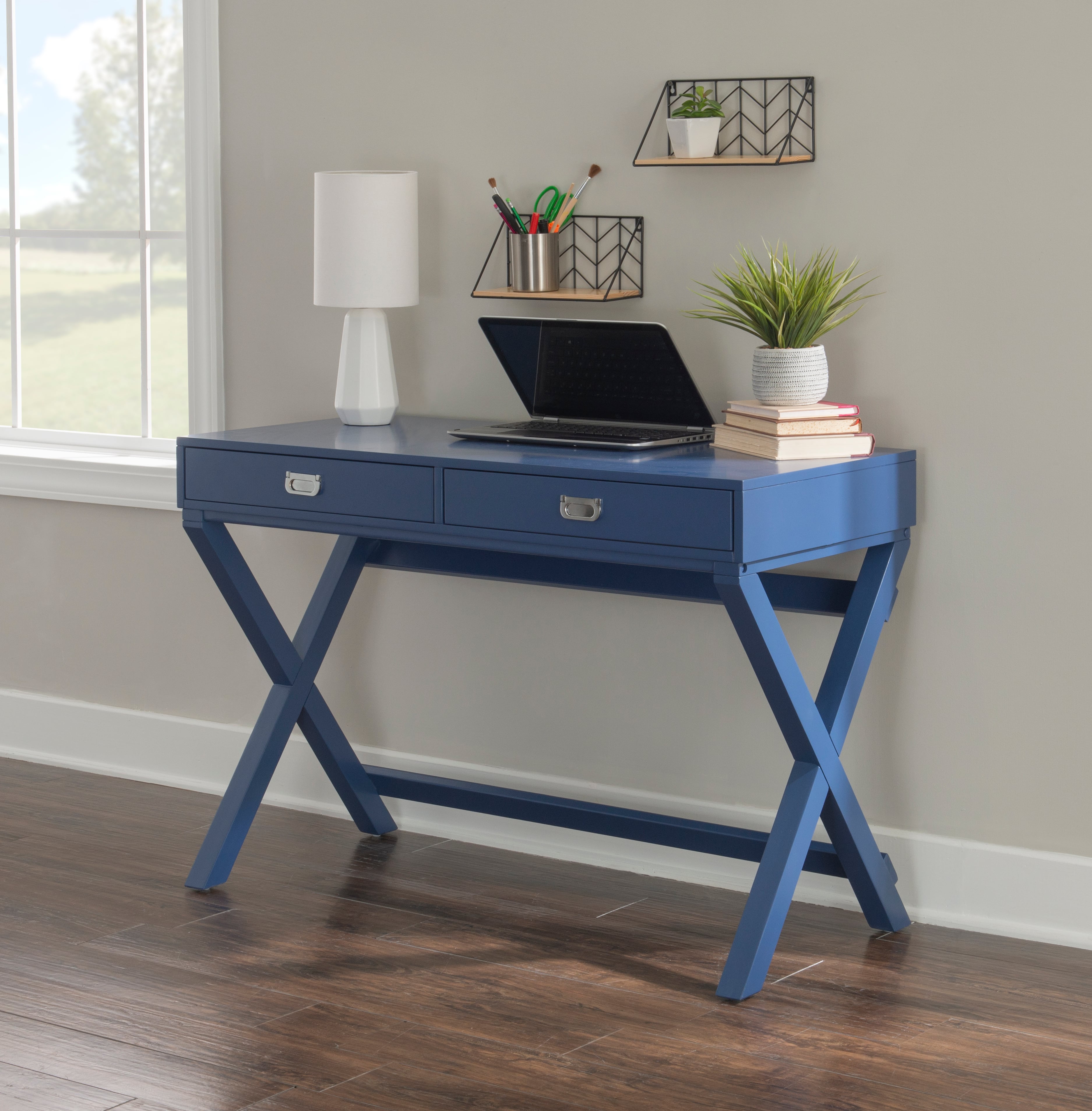 Grey 2-Drawer Writing Desk