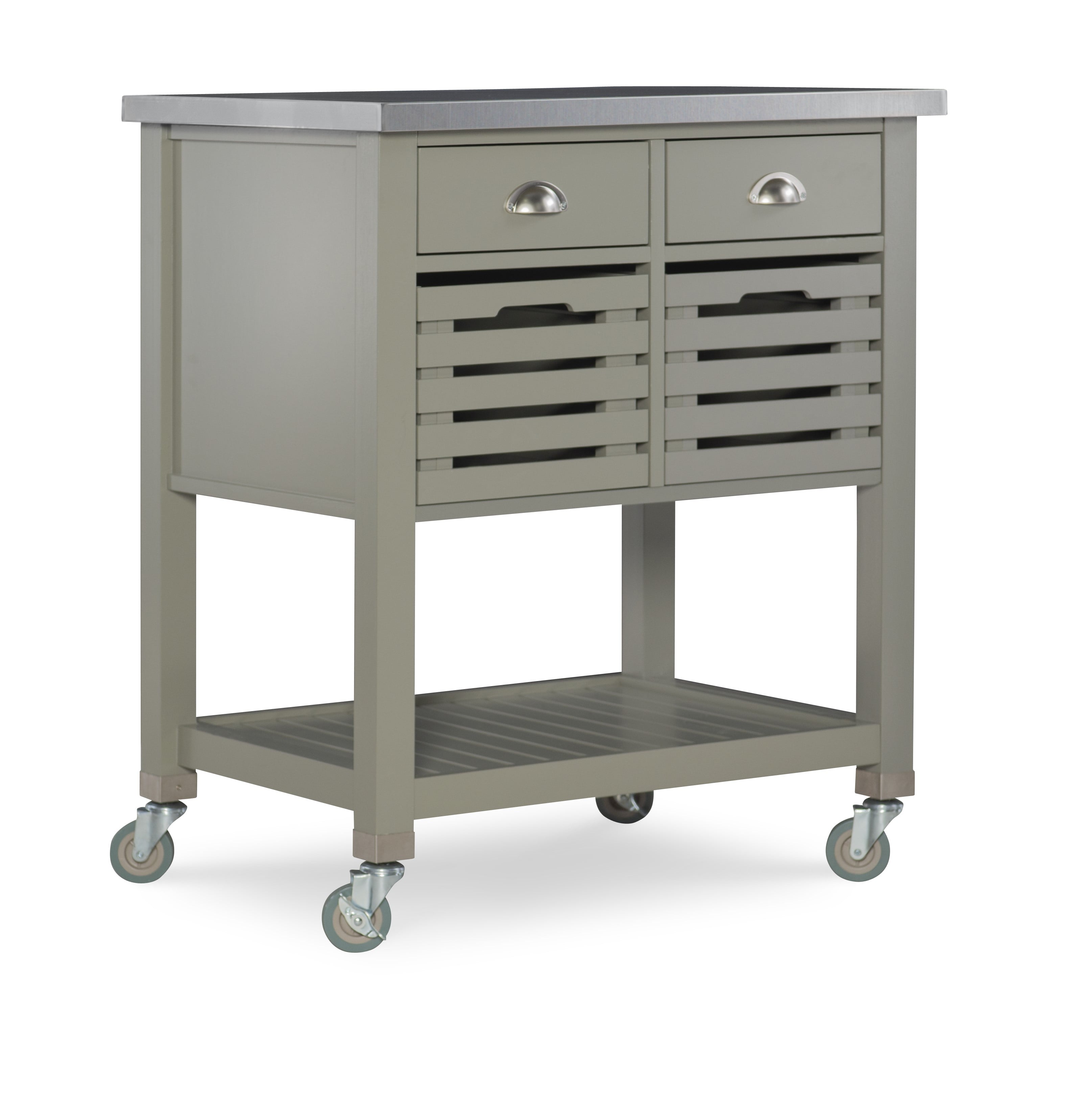 Grey Wood Kitchen Cart