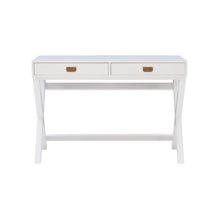 White 2-Drawer Writing Desk