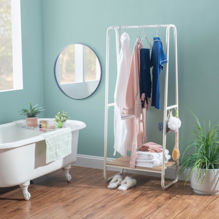 Tall Clothing Rack with White Frame