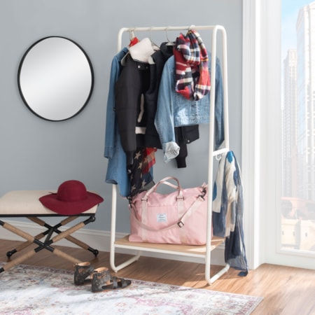 Tall Clothing Rack with White Frame