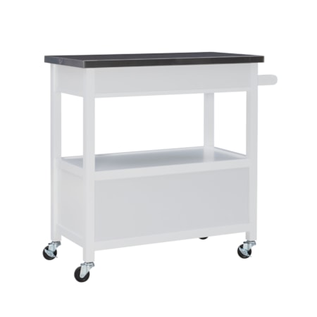 White Mobile Kitchen Cart