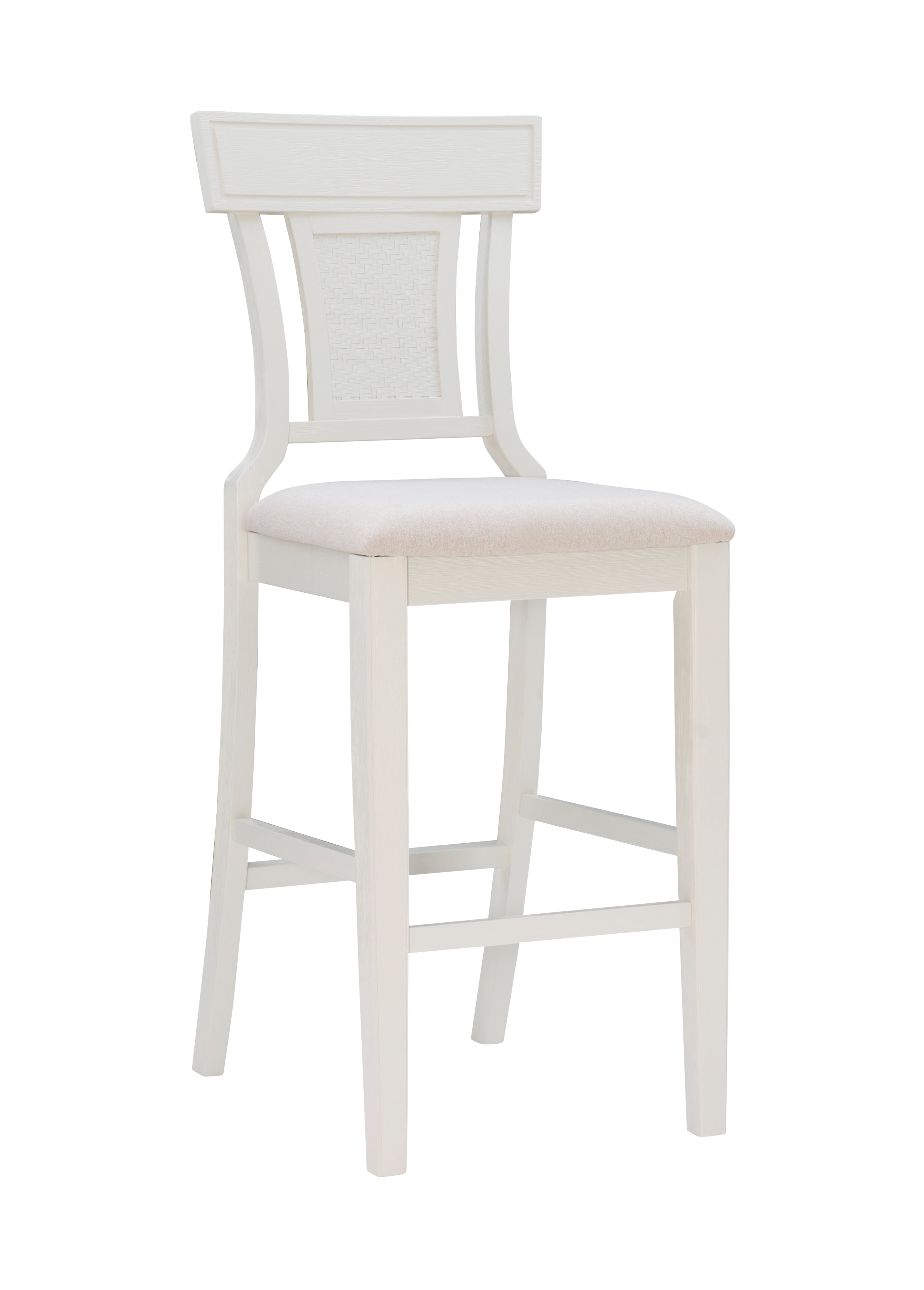White Upholstered Bar Stool