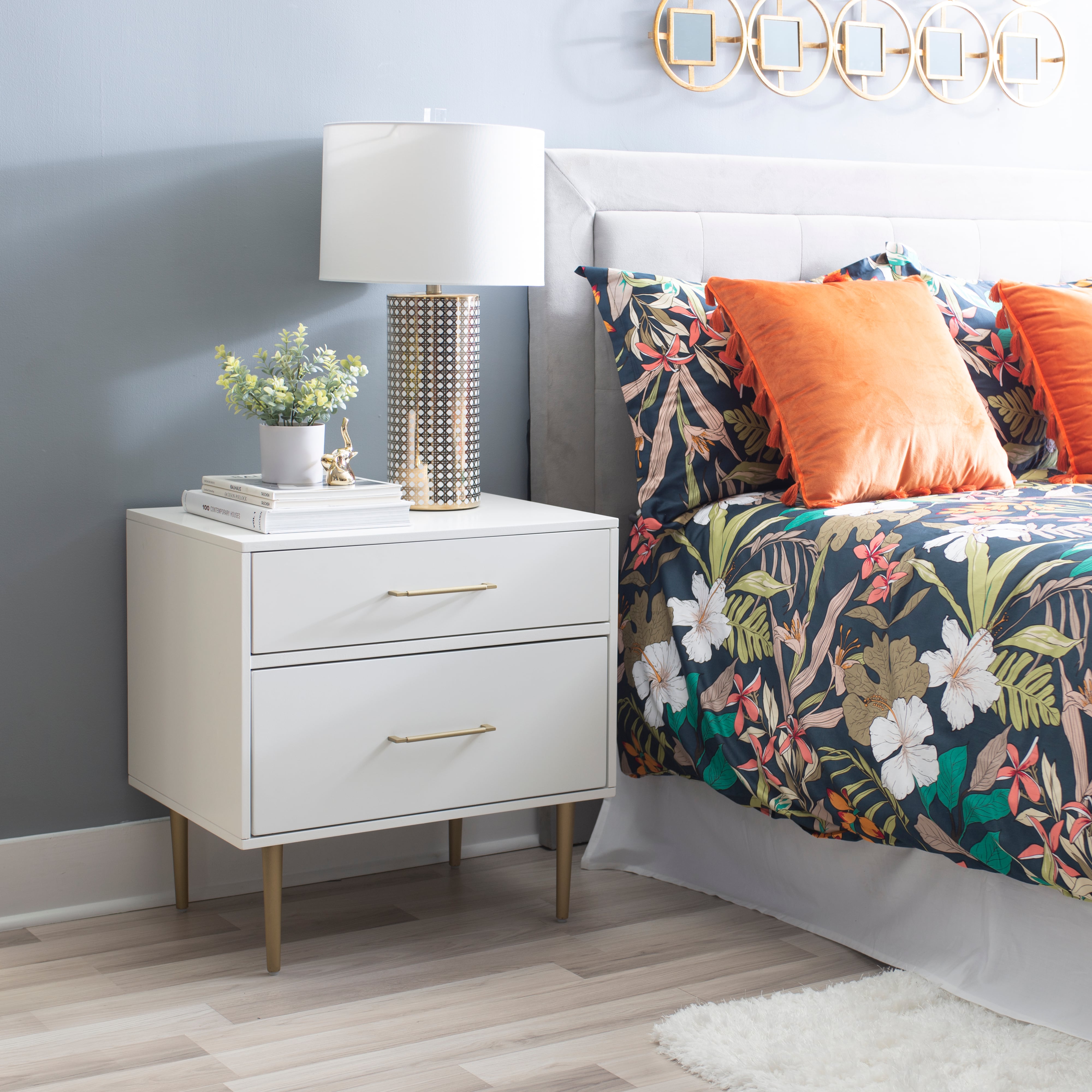 Linon GLORIA Glam 2 Drawer Night Stand