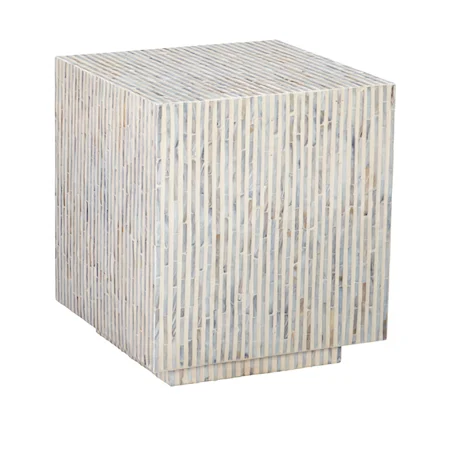 Contemporary Square Mosaic Capiz Accent Table