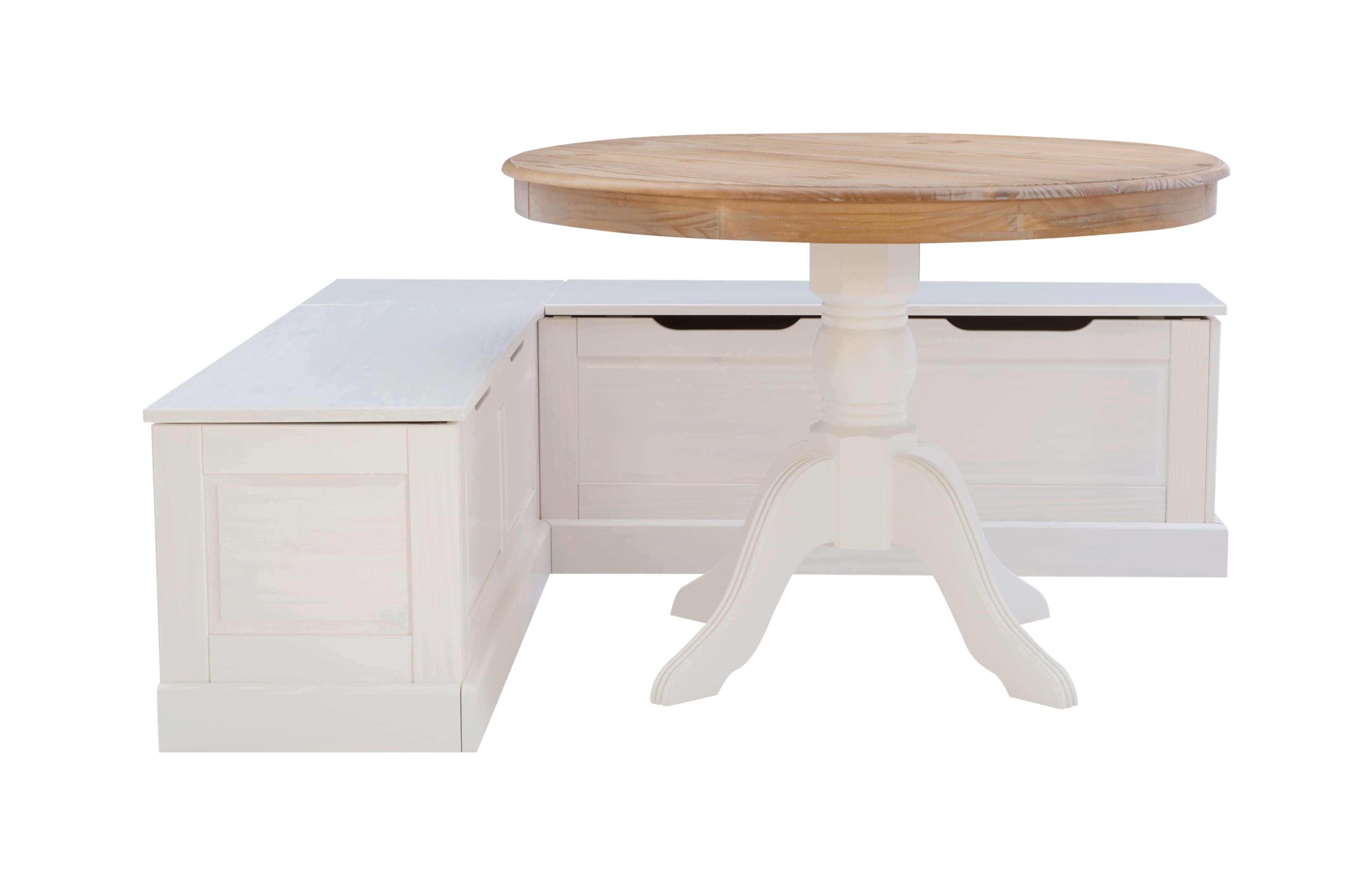 Tobin Backless Corner Nook Set, White