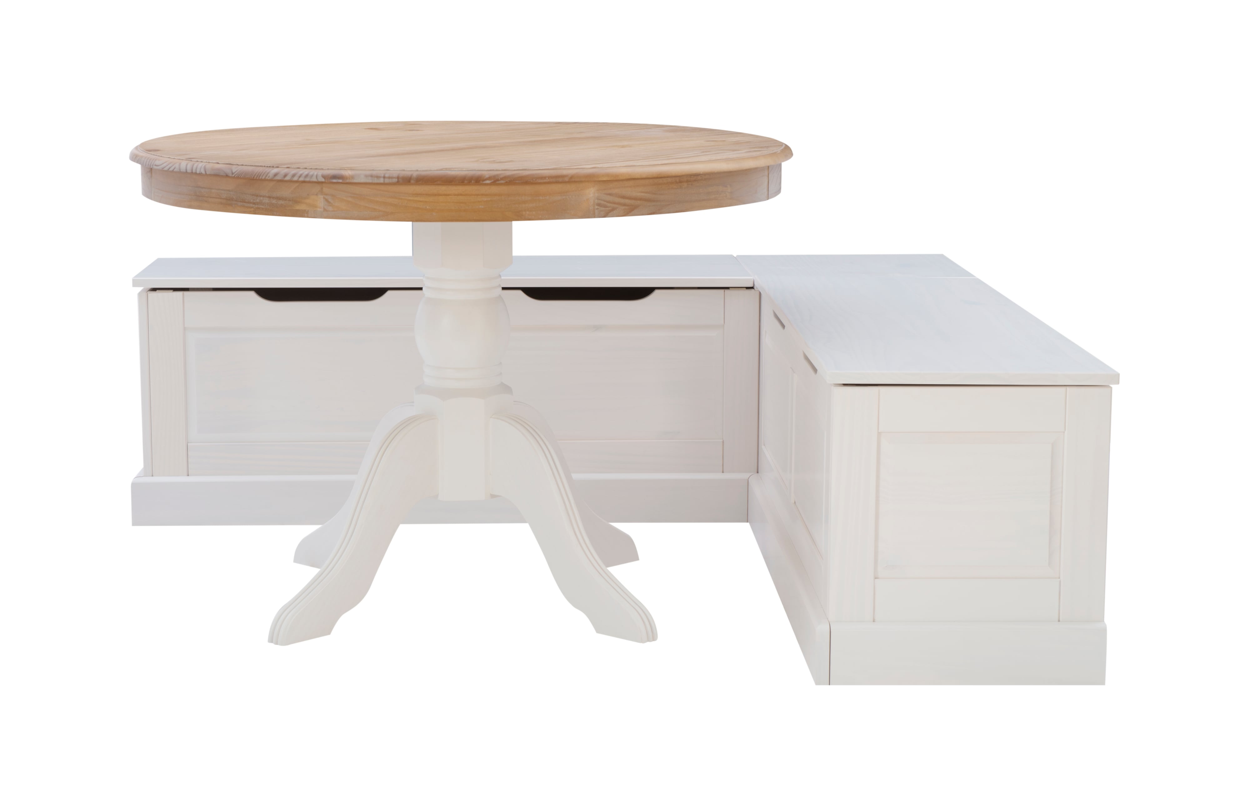 Tobin Backless Corner Nook Set, White