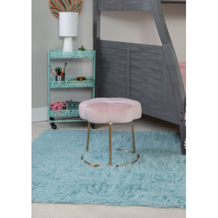 Linon Seraphina 178245PNK01ASU Contemporary Accent Vanity Stool