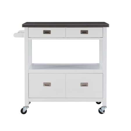 White Mobile Kitchen Cart