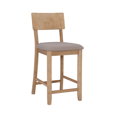 24-Inch Gray Wash Counter Stool