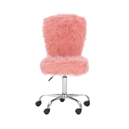 Faux Fur Armless Swivel Office Chair