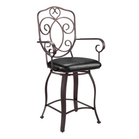 24&quot; Crested Back Counter Stool