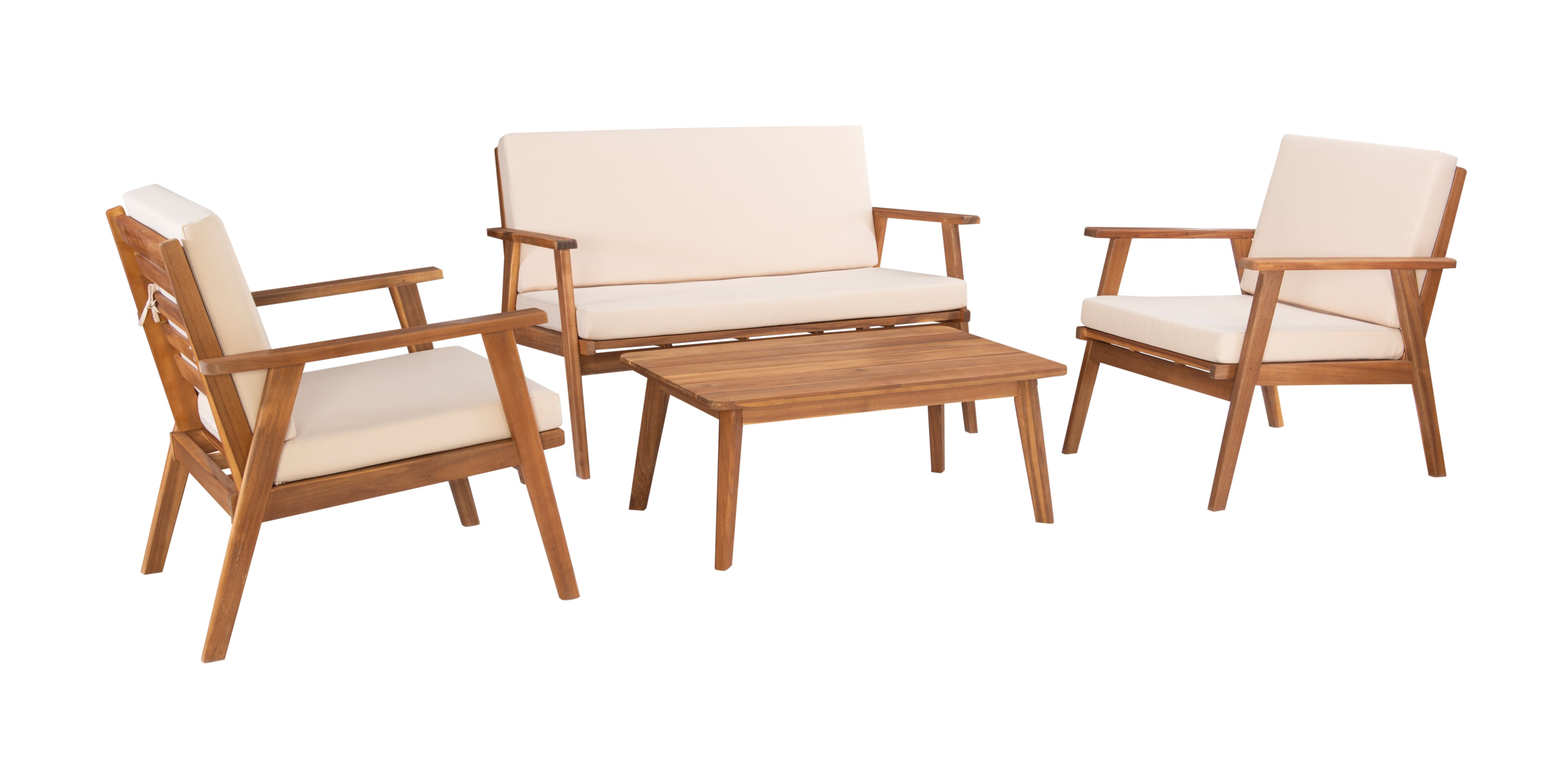 Natural Outdoor Set with Wooden Frame