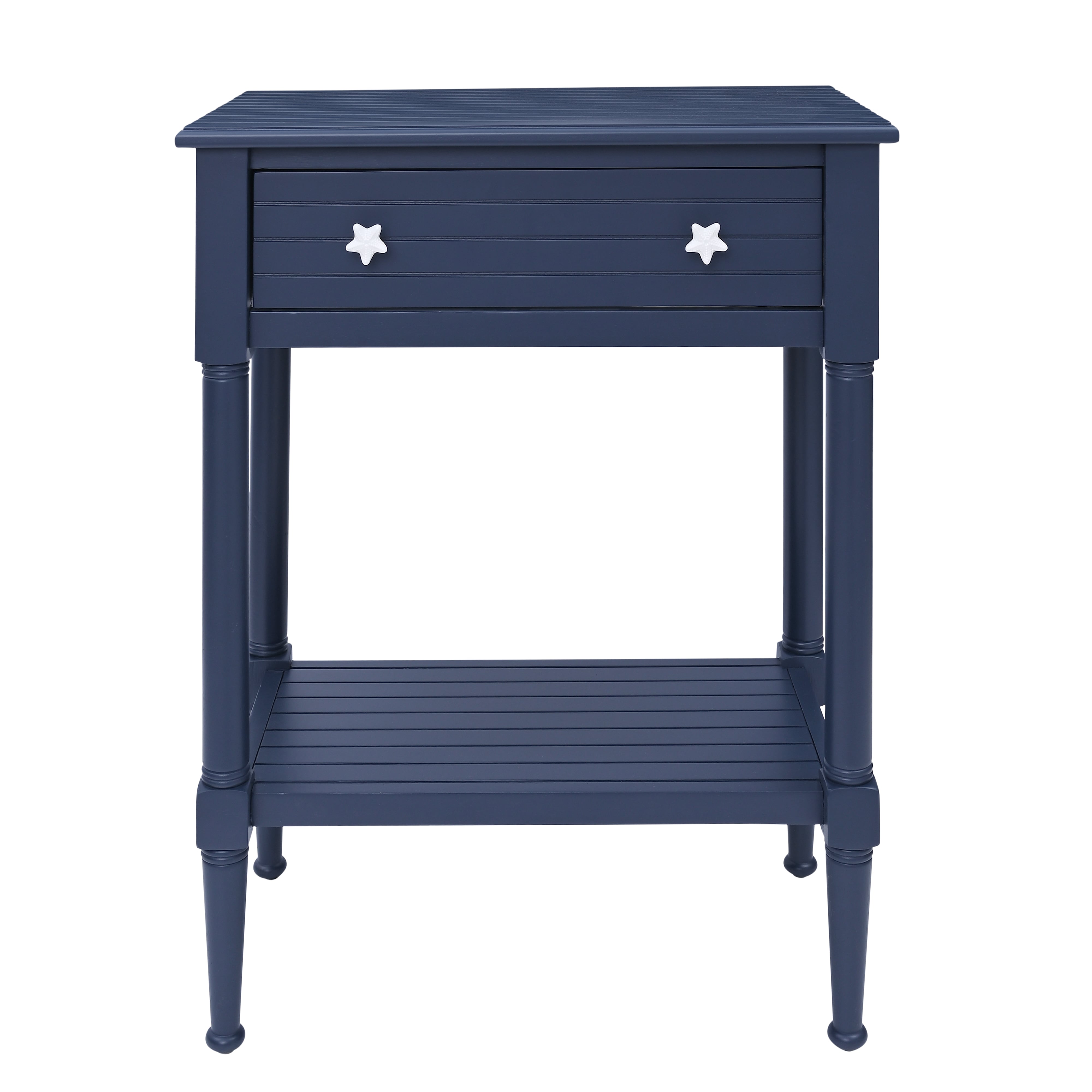 Navy Blue Accent Table with Storage