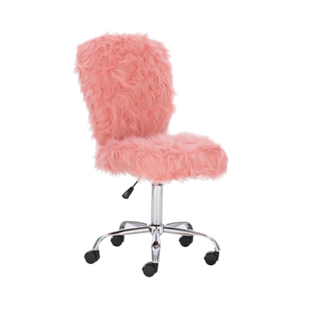 Faux Fur Armless Swivel Office Chair