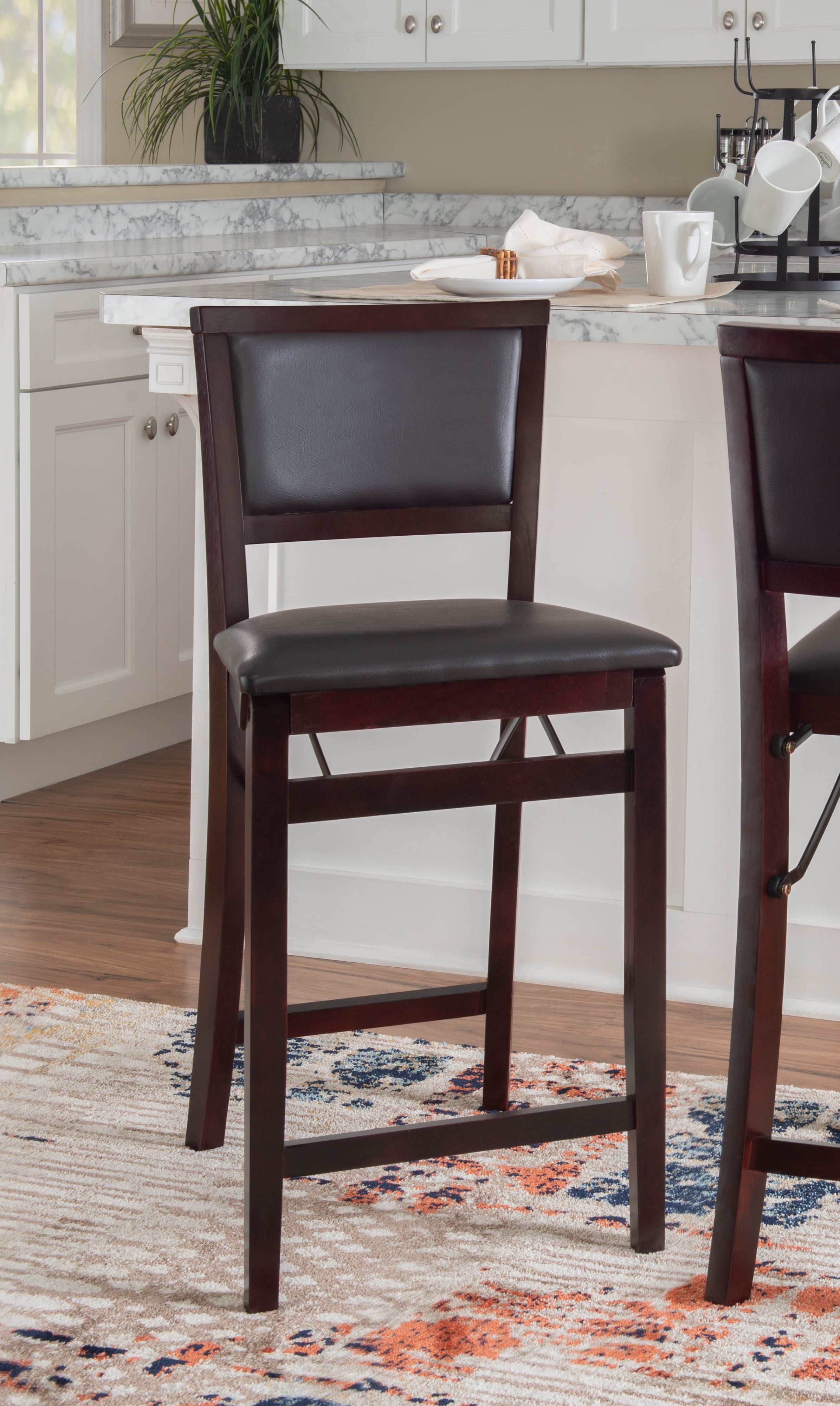 Linon Triena Pad-Back Folding Counter Stool