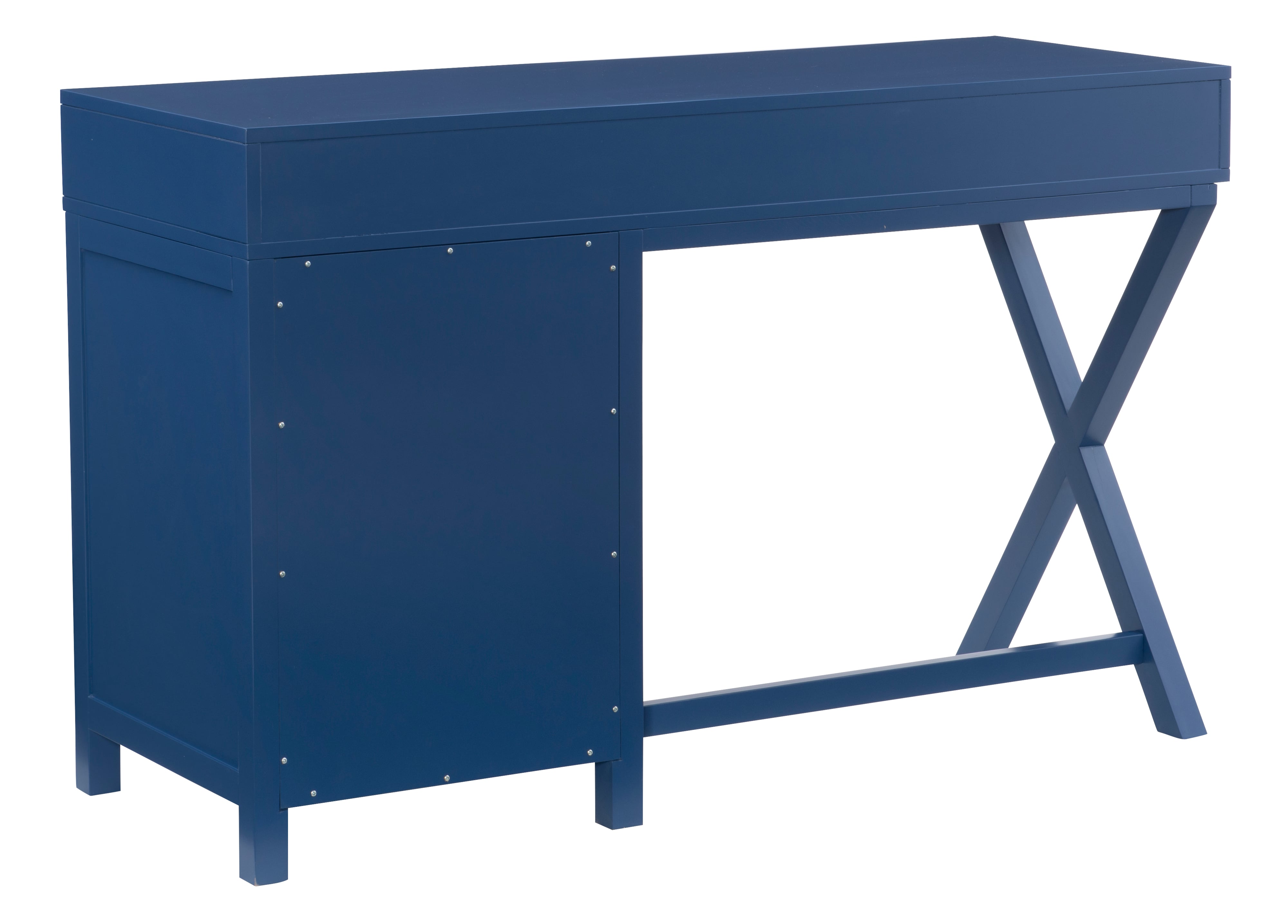 Navy Blue 4-Drawer Side Storage Desk