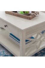 Linon Whitley Coastal White Lift-Top Coffee Table with Storage