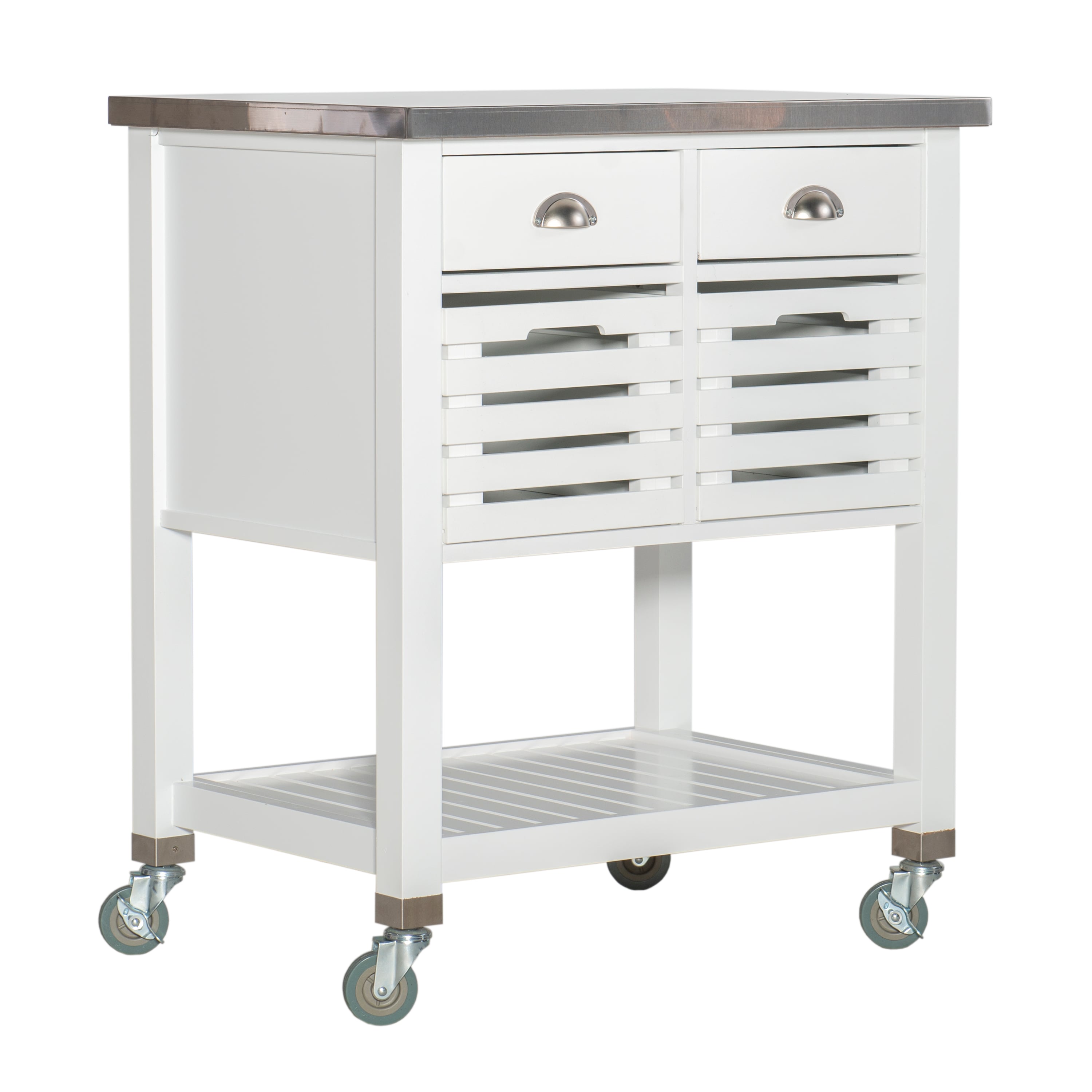 Transitional Wood Kitchen Cart
