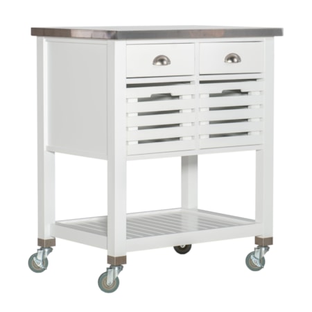 Transitional Wood Kitchen Cart