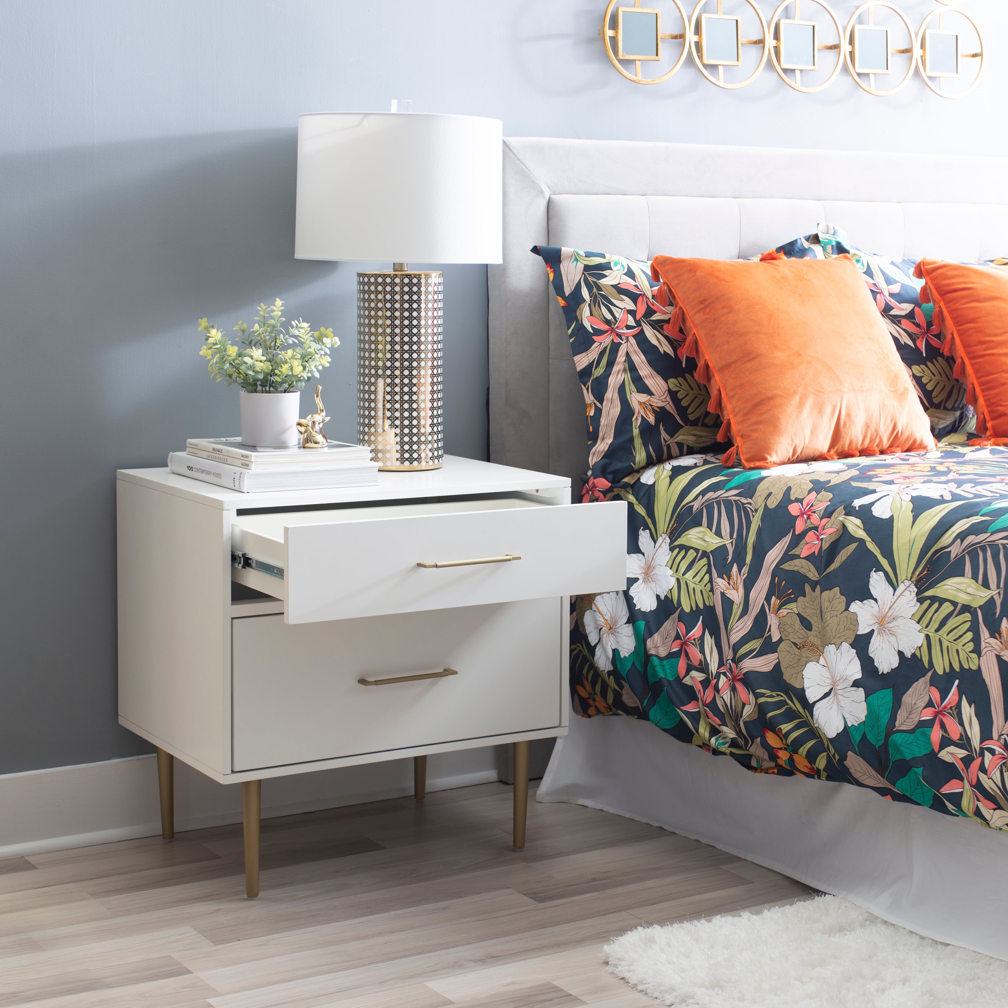 Linon GLORIA Glam 2 Drawer Night Stand