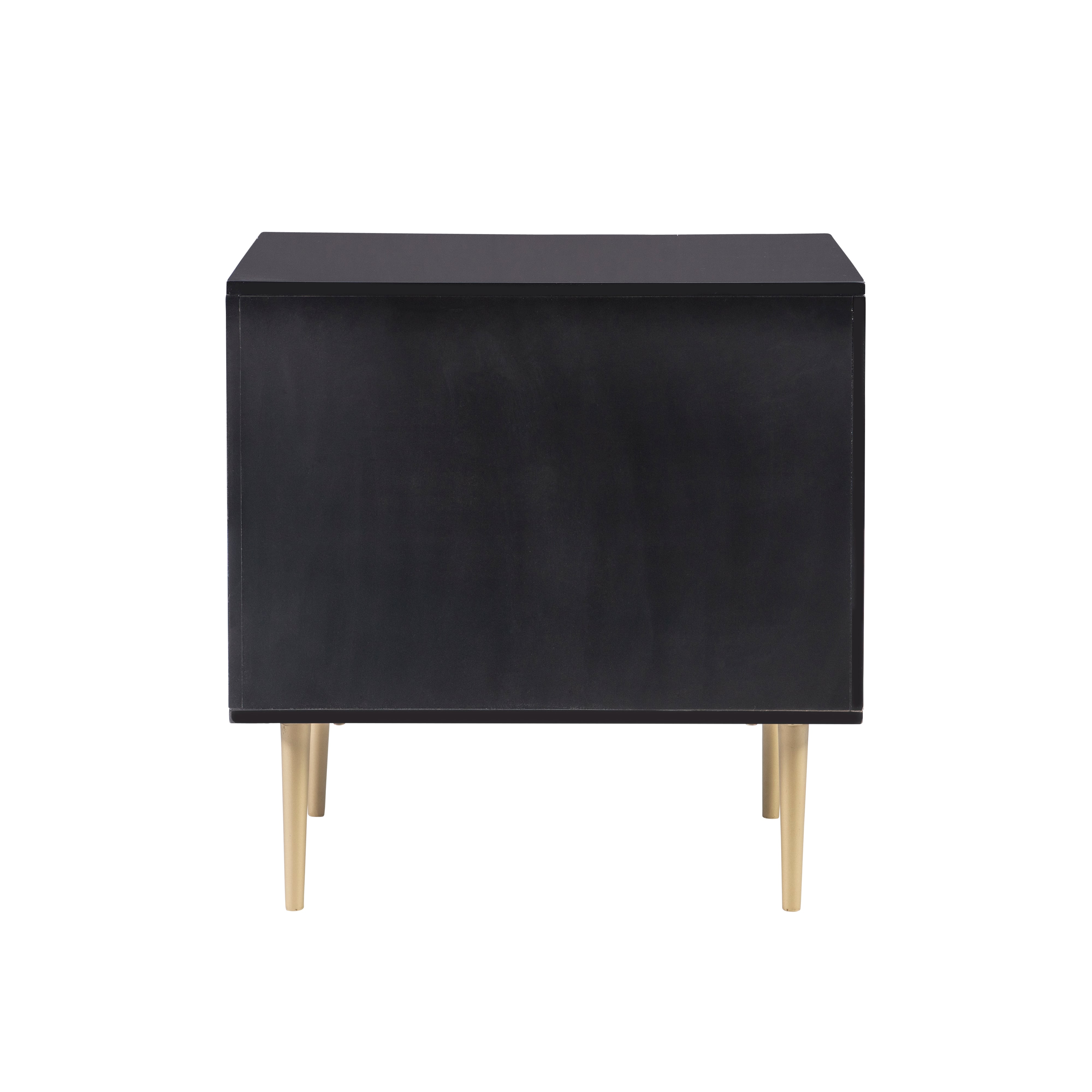 Linon GLORIA Gwyneth Glam Black 2 Drawer Night Stand